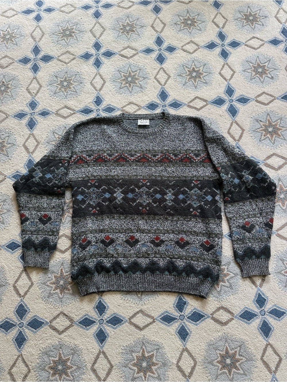 Vintage Grey Knit Crewneck Sweater